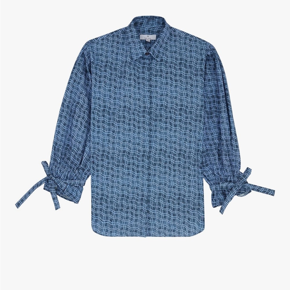 Paul Smith Navy Geometric Button Down Shirt